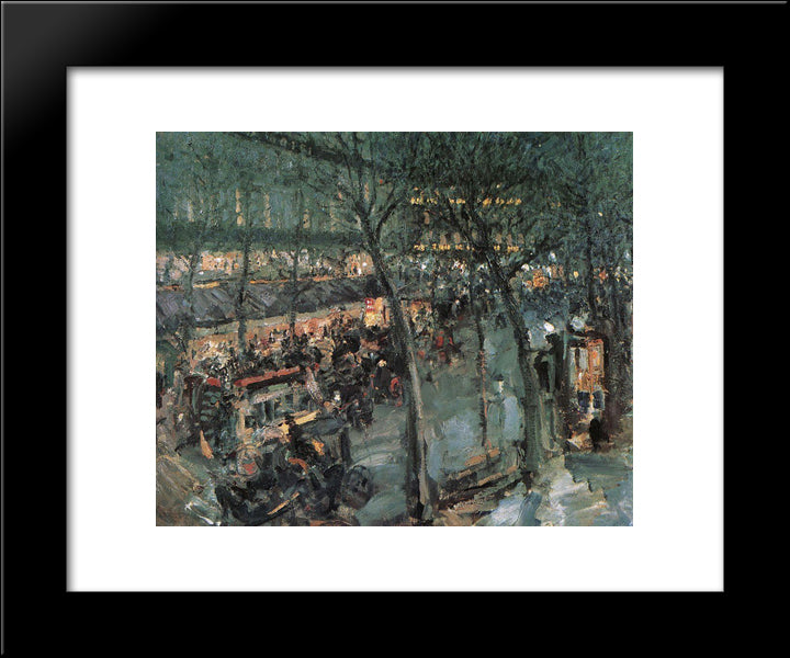 Paris.Cafe De La Paix 20x24 Black Modern Wood Framed Art Print Poster by Korovin, Konstantin