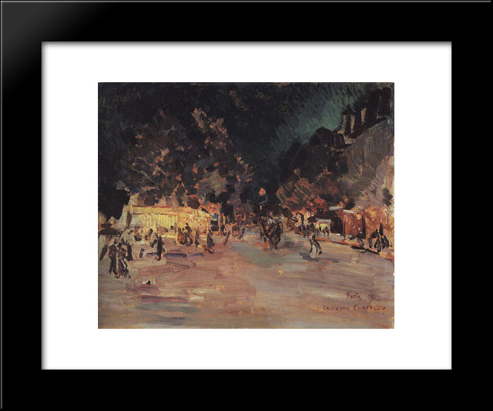 Paris At Night 20x24 Black Modern Wood Framed Art Print Poster by Korovin, Konstantin