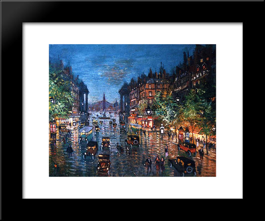 Paris Boulevard 20x24 Black Modern Wood Framed Art Print Poster by Korovin, Konstantin