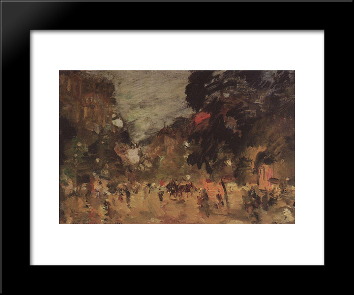 Paris Boulevard 20x24 Black Modern Wood Framed Art Print Poster by Korovin, Konstantin