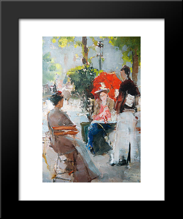 Paris Cafe (Fragment) 20x24 Black Modern Wood Framed Art Print Poster by Korovin, Konstantin