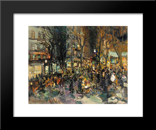 Parisian Street 20x24 Black Modern Wood Framed Art Print Poster by Korovin, Konstantin