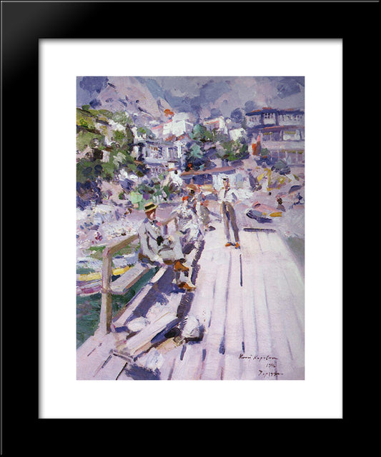 Pier Gurzuf 20x24 Black Modern Wood Framed Art Print Poster by Korovin, Konstantin
