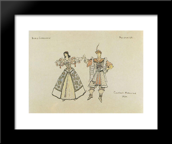 Polonaise 20x24 Black Modern Wood Framed Art Print Poster by Korovin, Konstantin