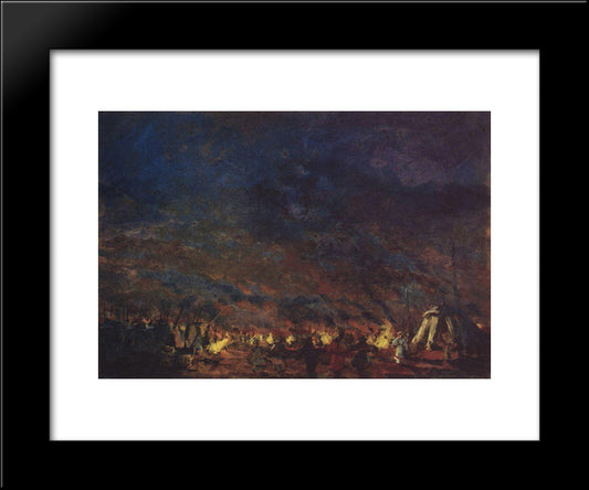 Polovtsian Camp 20x24 Black Modern Wood Framed Art Print Poster by Korovin, Konstantin