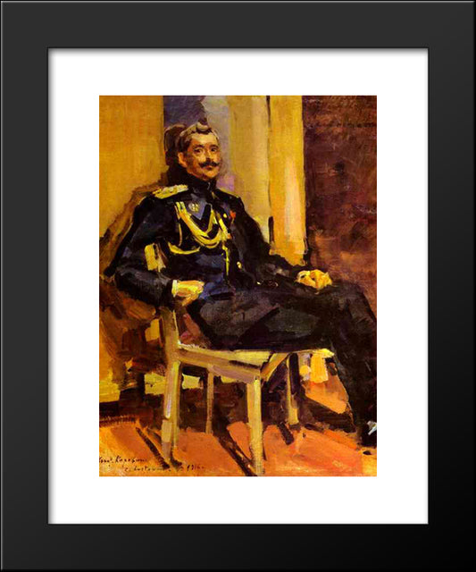 Portrait Of An Officer 20x24 Black Modern Wood Framed Art Print Poster by Korovin, Konstantin