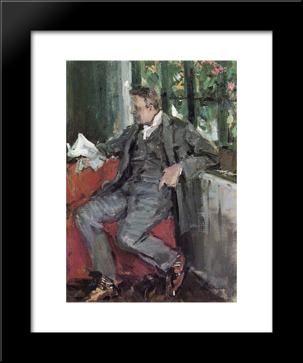 Portrait Of Feodor Chaliapin 20x24 Black Modern Wood Framed Art Print Poster by Korovin, Konstantin