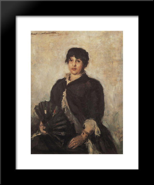 Portrait Of Olga Alyabyeva 20x24 Black Modern Wood Framed Art Print Poster by Korovin, Konstantin