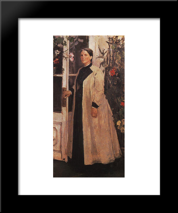 Portrait Of Olga Orlova 20x24 Black Modern Wood Framed Art Print Poster by Korovin, Konstantin
