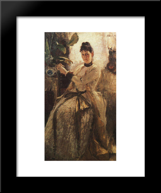 Portrait Of Sofia Golitsyna 20x24 Black Modern Wood Framed Art Print Poster by Korovin, Konstantin