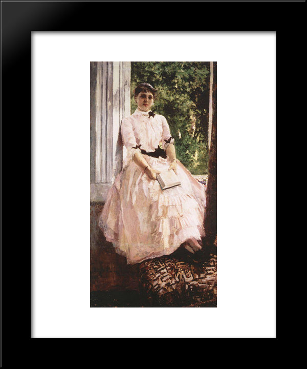Portrait Of The Artist Tatiana Spiridonovna Lyubatovich 20x24 Black Modern Wood Framed Art Print Poster by Korovin, Konstantin
