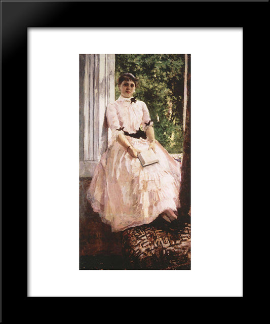Portrait Of The Artist Tatiana Spiridonovna Lyubatovich 20x24 Black Modern Wood Framed Art Print Poster by Korovin, Konstantin