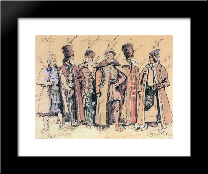 Prince Golitsyn And The Boyars 20x24 Black Modern Wood Framed Art Print Poster by Korovin, Konstantin