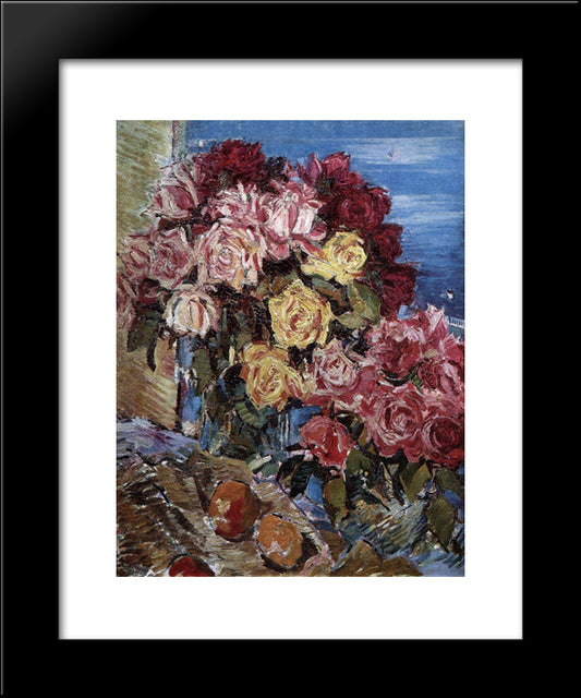 Rose Against The Sea 20x24 Black Modern Wood Framed Art Print Poster by Korovin, Konstantin