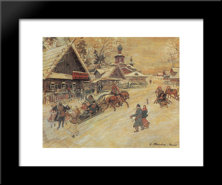 Russia. Festival 20x24 Black Modern Wood Framed Art Print Poster by Korovin, Konstantin