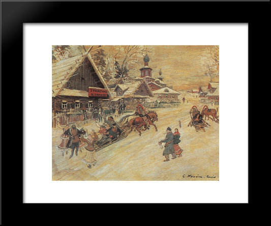 Russia. Festival 20x24 Black Modern Wood Framed Art Print Poster by Korovin, Konstantin