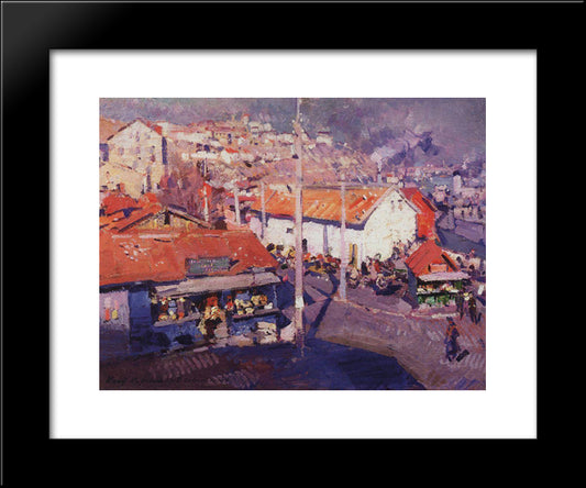 Sevastopol Bazaar 20x24 Black Modern Wood Framed Art Print Poster by Korovin, Konstantin