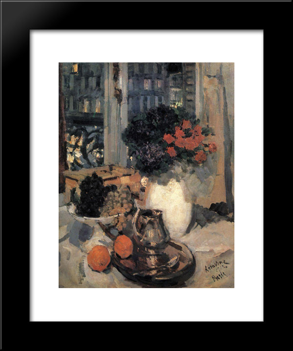 Still Life 20x24 Black Modern Wood Framed Art Print Poster by Korovin, Konstantin