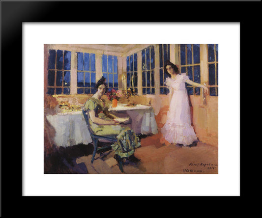 Terrace 20x24 Black Modern Wood Framed Art Print Poster by Korovin, Konstantin