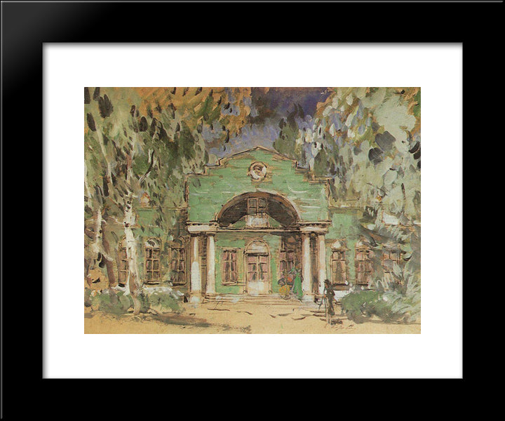 The Larin`S Garden. Sketch Of Set For P. Tchaikovsky`S Opera 20x24 Black Modern Wood Framed Art Print Poster by Korovin, Konstantin