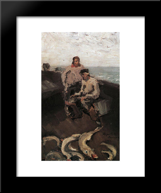 The Pomors 20x24 Black Modern Wood Framed Art Print Poster by Korovin, Konstantin