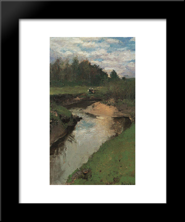 The River Vorya At Abramtsevo 20x24 Black Modern Wood Framed Art Print Poster by Korovin, Konstantin