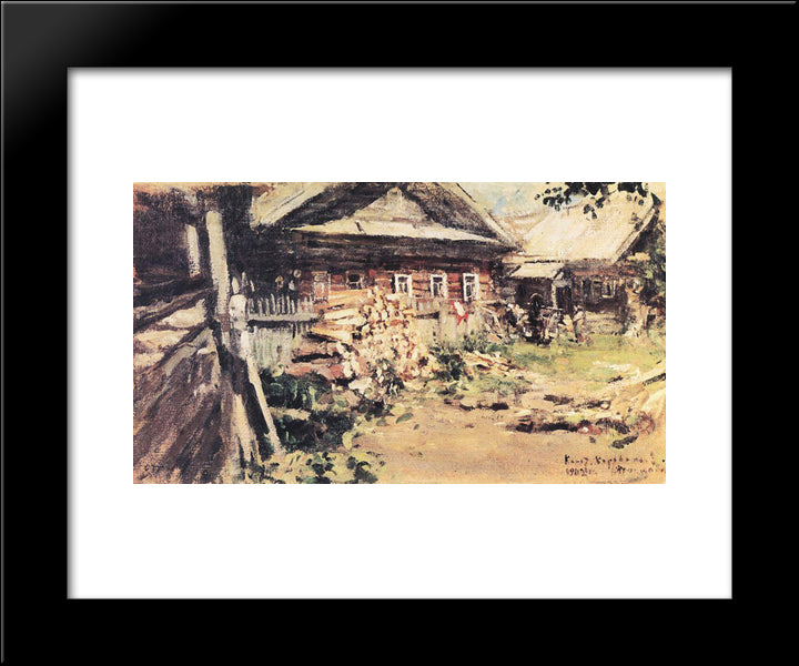 Village 20x24 Black Modern Wood Framed Art Print Poster by Korovin, Konstantin