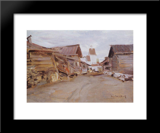 Village In Northern Russia 20x24 Black Modern Wood Framed Art Print Poster by Korovin, Konstantin
