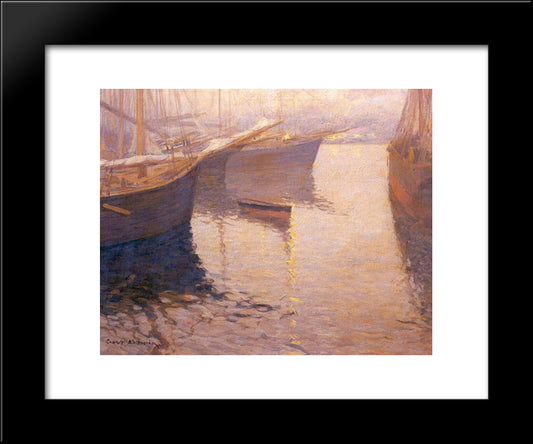 White Night In Northern Norway 20x24 Black Modern Wood Framed Art Print Poster by Korovin, Konstantin