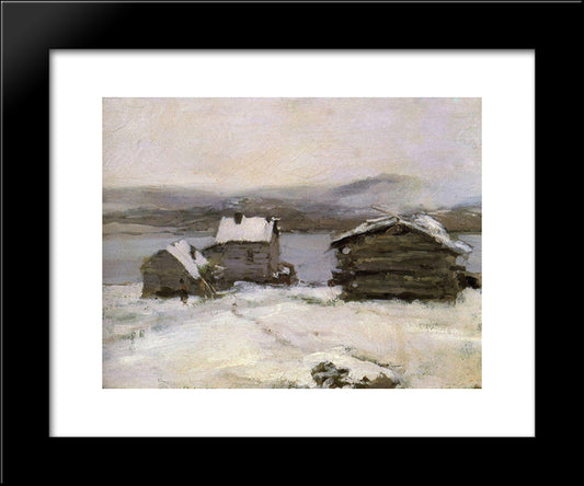 Winter In Lapland 20x24 Black Modern Wood Framed Art Print Poster by Korovin, Konstantin