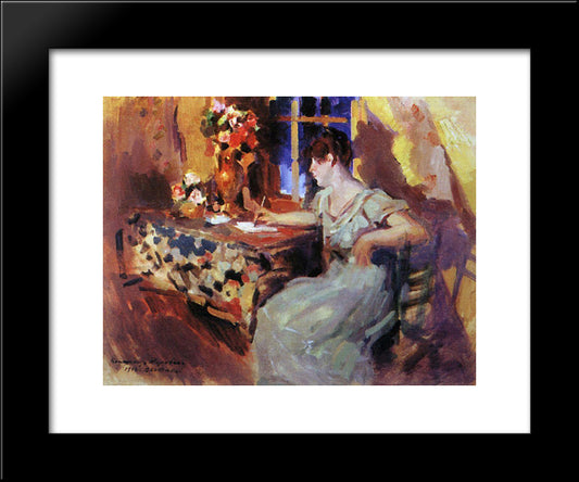 Winter Twilight 20x24 Black Modern Wood Framed Art Print Poster by Korovin, Konstantin