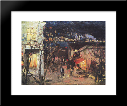 Yalta At Night 20x24 Black Modern Wood Framed Art Print Poster by Korovin, Konstantin