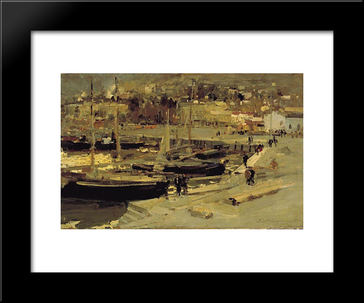 Yalta Port 20x24 Black Modern Wood Framed Art Print Poster by Korovin, Konstantin