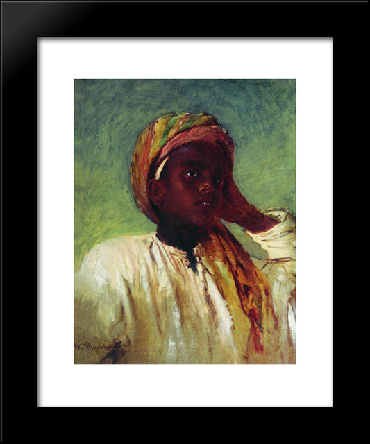 Arab Boy 20x24 Black Modern Wood Framed Art Print Poster by Makovsky, Konstantin