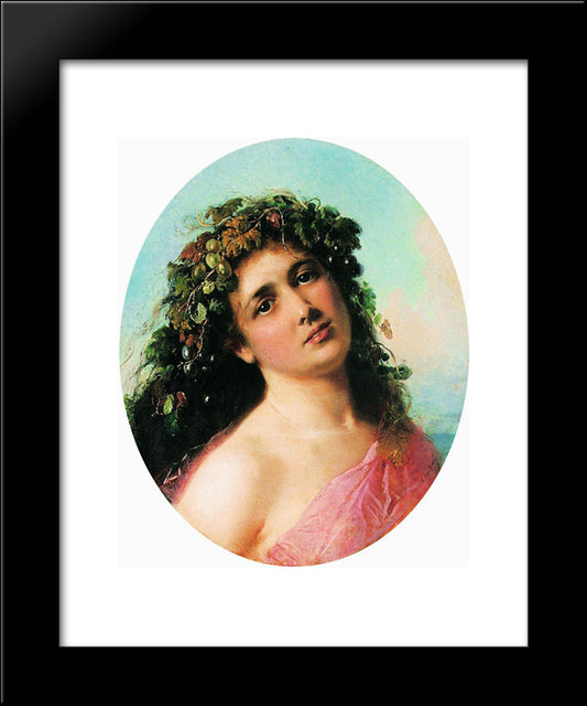 Bacchante 20x24 Black Modern Wood Framed Art Print Poster by Makovsky, Konstantin