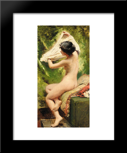 Beauty Preparing To Bathe 20x24 Black Modern Wood Framed Art Print Poster by Makovsky, Konstantin