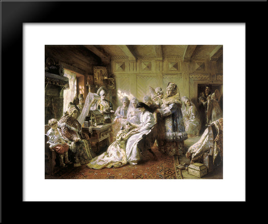 Before The Wedding 20x24 Black Modern Wood Framed Art Print Poster by Makovsky, Konstantin