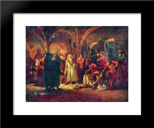 Boris Morozov And Ivan The Terrible 20x24 Black Modern Wood Framed Art Print Poster by Makovsky, Konstantin