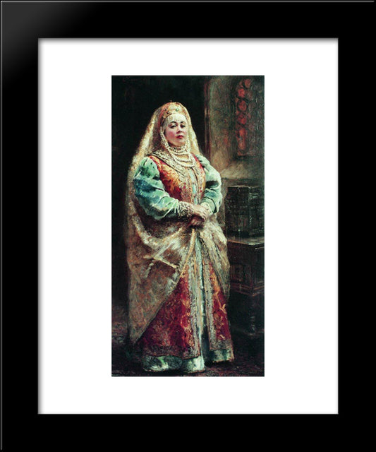 Boyarynia 20x24 Black Modern Wood Framed Art Print Poster by Makovsky, Konstantin