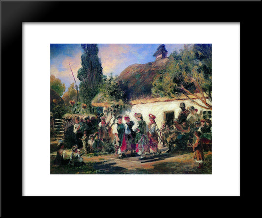 Celebration In Ukraine 20x24 Black Modern Wood Framed Art Print Poster by Makovsky, Konstantin