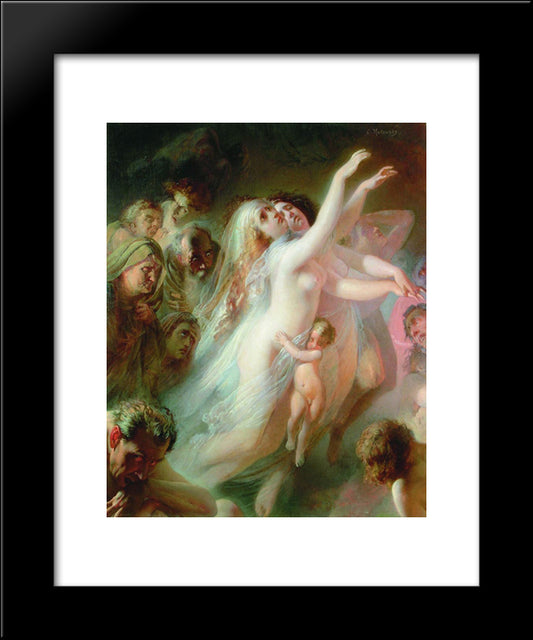 Charon Carries Dead Souls Across The River Styx 20x24 Black Modern Wood Framed Art Print Poster by Makovsky, Konstantin