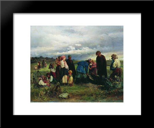 Child Funeral 20x24 Black Modern Wood Framed Art Print Poster by Makovsky, Konstantin