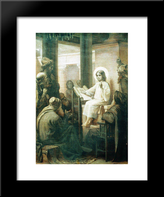 Christ Among The Teachers 20x24 Black Modern Wood Framed Art Print Poster by Makovsky, Konstantin
