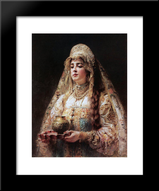 Cup Of Honey 20x24 Black Modern Wood Framed Art Print Poster by Makovsky, Konstantin