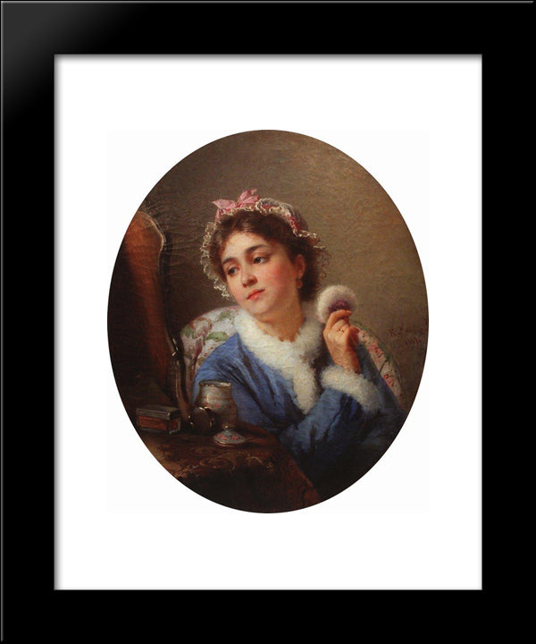 Flirt 20x24 Black Modern Wood Framed Art Print Poster by Makovsky, Konstantin