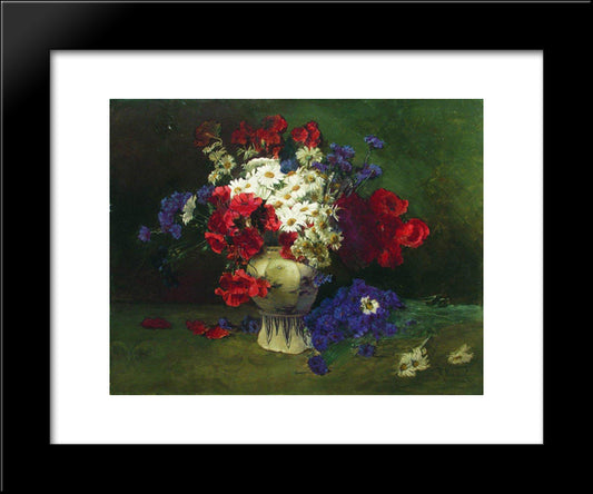Flowers 2 20x24 Black Modern Wood Framed Art Print Poster by Makovsky, Konstantin