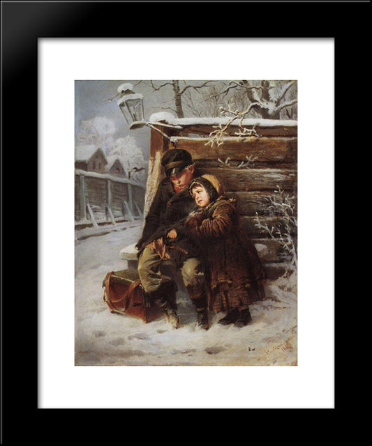 Genre Scene 20x24 Black Modern Wood Framed Art Print Poster by Makovsky, Konstantin