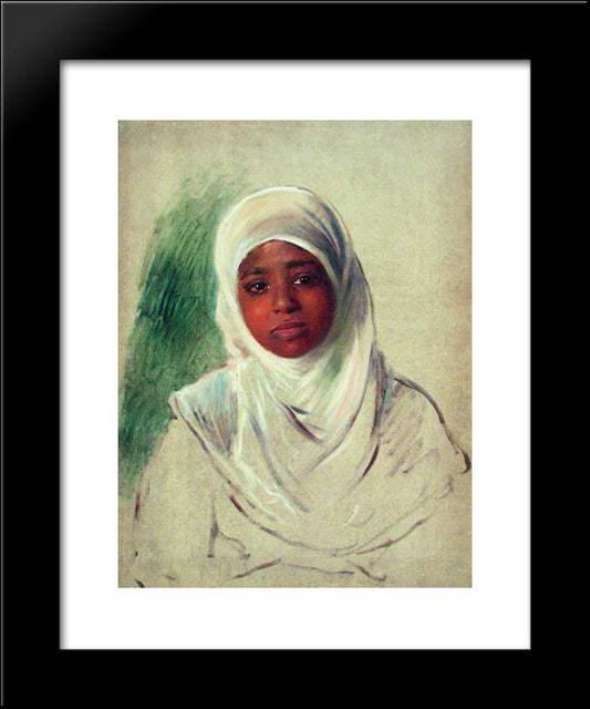 Girl In Burnous 20x24 Black Modern Wood Framed Art Print Poster by Makovsky, Konstantin