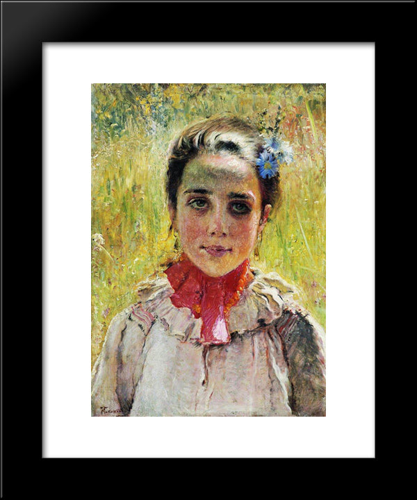 Girl In The Field 20x24 Black Modern Wood Framed Art Print Poster by Makovsky, Konstantin