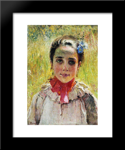 Girl In The Field 20x24 Black Modern Wood Framed Art Print Poster by Makovsky, Konstantin